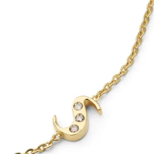 Diamond letter necklace - Rabens Momento I Gold w/ Champagne diamond